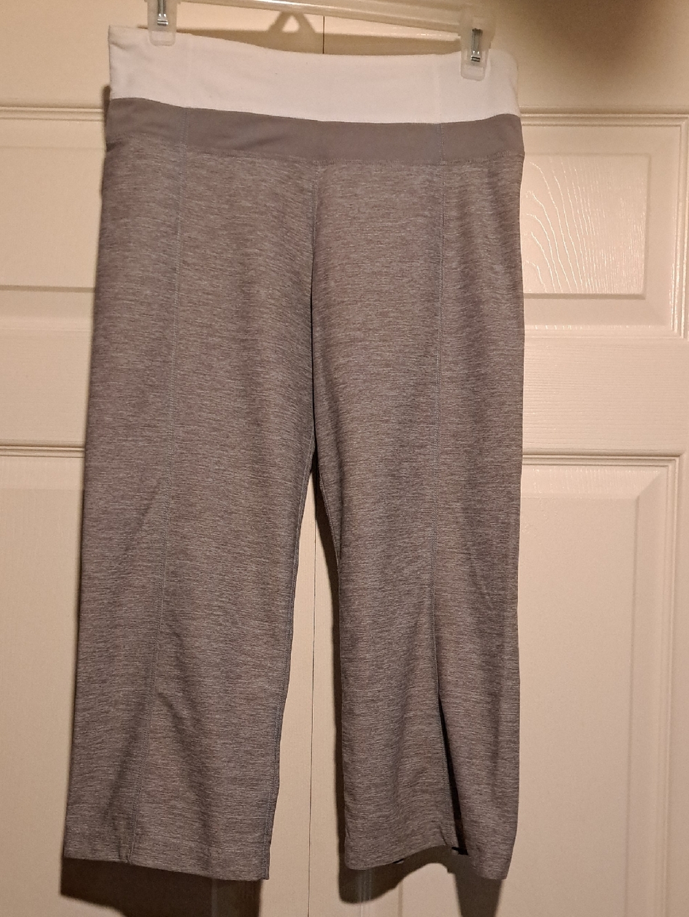 Tuff Athletics-Gray Leggings with White Waistband Perfect 4 Pilates yoga & Sport